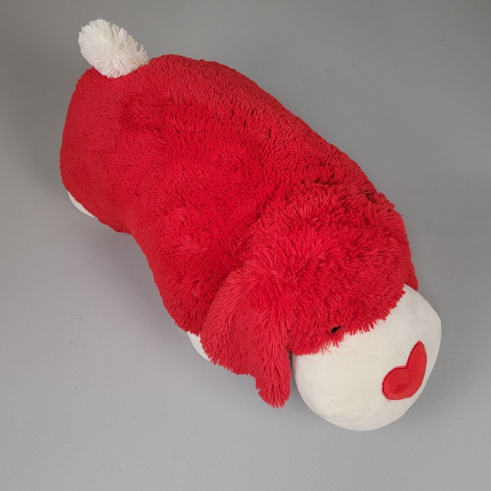 Red Plush Dog Pillow‎ Pet with Heart Accent